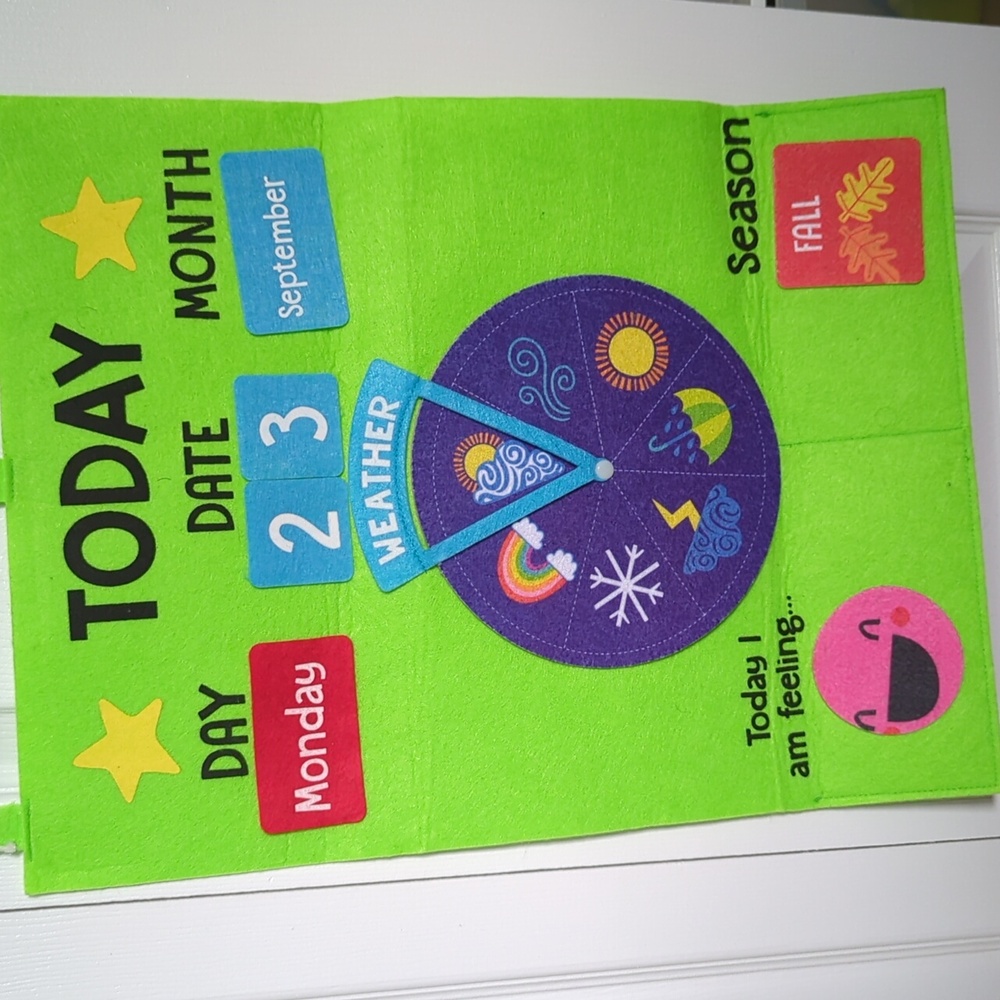 Set Of 3 Felt Classroom/Homeschool Maps & calendar